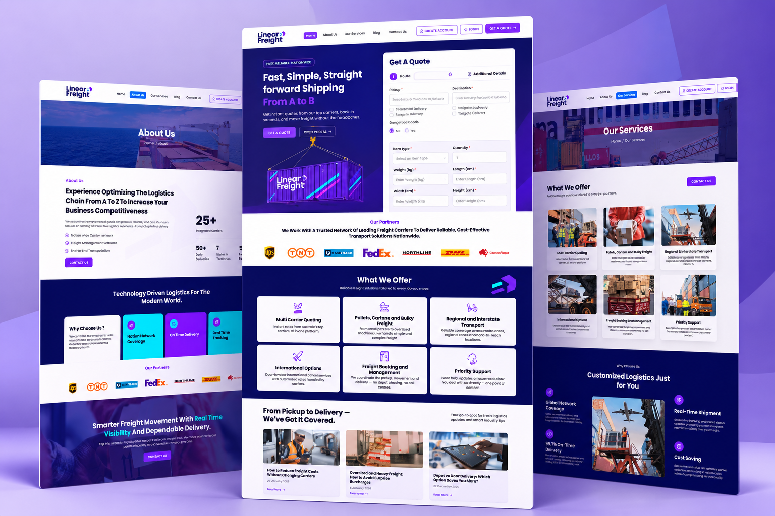 Linear Freight Website Showcase